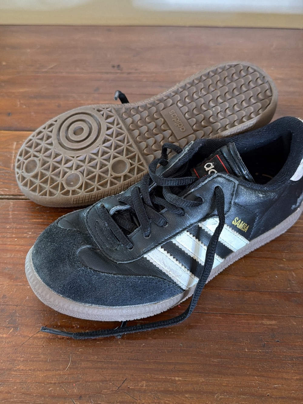 adidas Samba Black Sneakers with White Stripes and Gum Sole